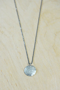 Silver Full Moon Charm Necklace